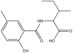 2-[(2-hydroxy-5-methylphenyl)formamido]-3-methylpentanoic acid Struktur