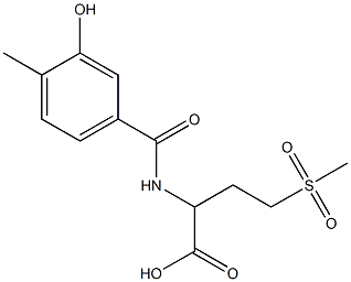 2-[(3-hydroxy-4-methylphenyl)formamido]-4-methanesulfonylbutanoic acid Struktur