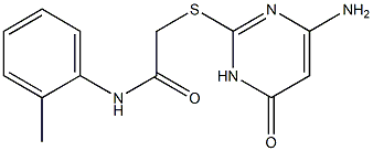 2-[(4-amino-6-oxo-1,6-dihydropyrimidin-2-yl)sulfanyl]-N-(2-methylphenyl)acetamide Struktur