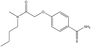 2-[4-(aminocarbonothioyl)phenoxy]-N-butyl-N-methylacetamide Struktur