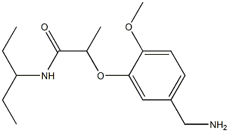 2-[5-(aminomethyl)-2-methoxyphenoxy]-N-(pentan-3-yl)propanamide Struktur