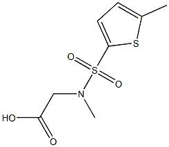 2-[methyl(5-methylthiophene-2-)sulfonamido]acetic acid Struktur