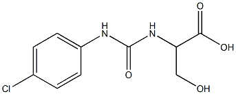 2-{[(4-chlorophenyl)carbamoyl]amino}-3-hydroxypropanoic acid Struktur