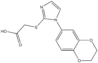 2-{[1-(2,3-dihydro-1,4-benzodioxin-6-yl)-1H-imidazol-2-yl]sulfanyl}acetic acid Struktur