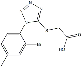 2-{[1-(2-bromo-4-methylphenyl)-1H-1,2,3,4-tetrazol-5-yl]sulfanyl}acetic acid Struktur