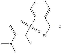 2-{[1-(dimethylcarbamoyl)ethane]sulfonyl}benzoic acid Struktur