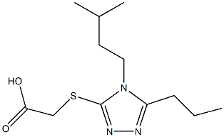 2-{[4-(3-methylbutyl)-5-propyl-4H-1,2,4-triazol-3-yl]sulfanyl}acetic acid Struktur