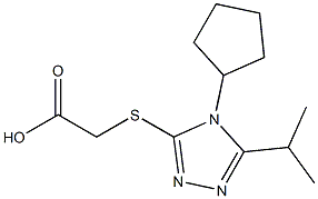 2-{[4-cyclopentyl-5-(propan-2-yl)-4H-1,2,4-triazol-3-yl]sulfanyl}acetic acid Struktur