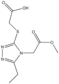 2-{[5-ethyl-4-(2-methoxy-2-oxoethyl)-4H-1,2,4-triazol-3-yl]sulfanyl}acetic acid Struktur