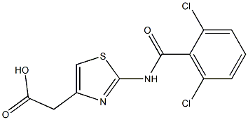 2-{2-[(2,6-dichlorobenzene)amido]-1,3-thiazol-4-yl}acetic acid Struktur