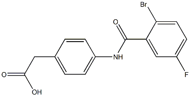 2-{4-[(2-bromo-5-fluorobenzene)amido]phenyl}acetic acid Struktur