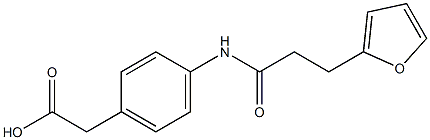 2-{4-[3-(furan-2-yl)propanamido]phenyl}acetic acid Struktur