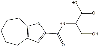 2-{4H,5H,6H,7H,8H-cyclohepta[b]thiophen-2-ylformamido}-3-hydroxypropanoic acid Struktur