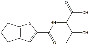 2-{4H,5H,6H-cyclopenta[b]thiophen-2-ylformamido}-3-hydroxybutanoic acid Struktur