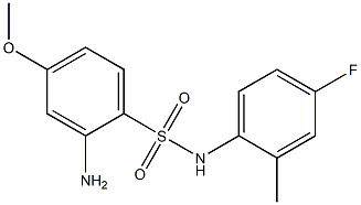 2-amino-N-(4-fluoro-2-methylphenyl)-4-methoxybenzene-1-sulfonamide Struktur