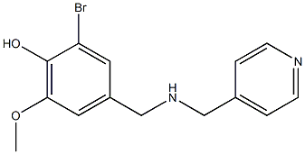 2-bromo-6-methoxy-4-{[(pyridin-4-ylmethyl)amino]methyl}phenol Struktur