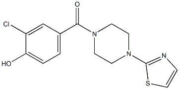 2-chloro-4-{[4-(1,3-thiazol-2-yl)piperazin-1-yl]carbonyl}phenol Struktur