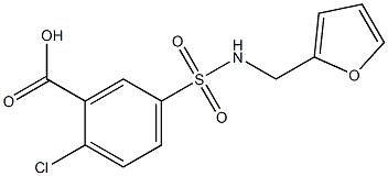 2-chloro-5-[(furan-2-ylmethyl)sulfamoyl]benzoic acid Struktur