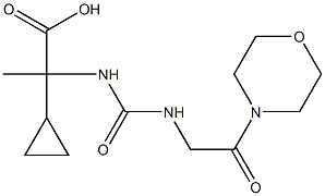 2-cyclopropyl-2-({[2-(morpholin-4-yl)-2-oxoethyl]carbamoyl}amino)propanoic acid Struktur