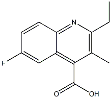 2-ethyl-6-fluoro-3-methylquinoline-4-carboxylic acid Struktur