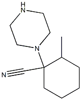 2-methyl-1-(piperazin-1-yl)cyclohexane-1-carbonitrile Struktur