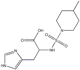 3-(1H-imidazol-4-yl)-2-{[(4-methylpiperidine-1-)sulfonyl]amino}propanoic acid Struktur