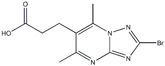 3-(2-bromo-5,7-dimethyl[1,2,4]triazolo[1,5-a]pyrimidin-6-yl)propanoic acid Struktur