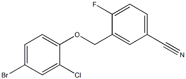 3-(4-bromo-2-chlorophenoxymethyl)-4-fluorobenzonitrile Struktur