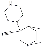 3-(piperazin-1-yl)-1-azabicyclo[2.2.2]octane-3-carbonitrile Struktur