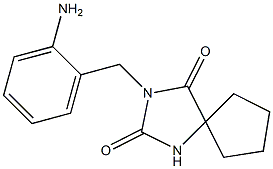 3-[(2-aminophenyl)methyl]-1,3-diazaspiro[4.4]nonane-2,4-dione Struktur