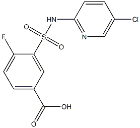 3-[(5-chloropyridin-2-yl)sulfamoyl]-4-fluorobenzoic acid Struktur