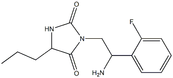 3-[2-amino-2-(2-fluorophenyl)ethyl]-5-propylimidazolidine-2,4-dione Struktur