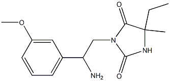 3-[2-amino-2-(3-methoxyphenyl)ethyl]-5-ethyl-5-methylimidazolidine-2,4-dione Struktur