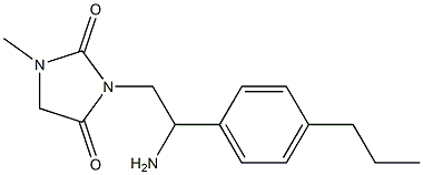 3-[2-amino-2-(4-propylphenyl)ethyl]-1-methylimidazolidine-2,4-dione Struktur