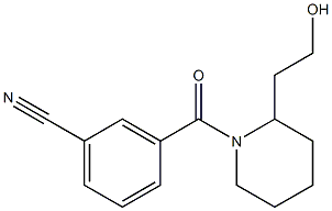 3-{[2-(2-hydroxyethyl)piperidin-1-yl]carbonyl}benzonitrile Struktur