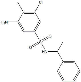 3-amino-5-chloro-4-methyl-N-(1-phenylethyl)benzene-1-sulfonamide Struktur