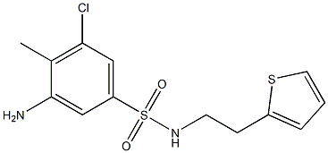 3-amino-5-chloro-4-methyl-N-[2-(thiophen-2-yl)ethyl]benzene-1-sulfonamide Struktur