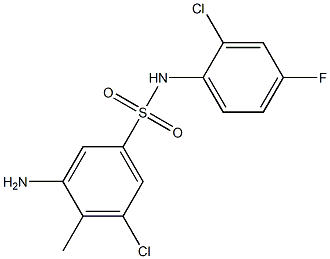 3-amino-5-chloro-N-(2-chloro-4-fluorophenyl)-4-methylbenzene-1-sulfonamide Struktur