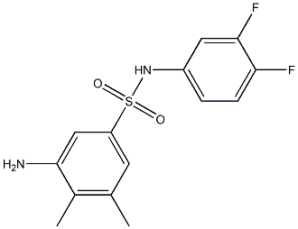 3-amino-N-(3,4-difluorophenyl)-4,5-dimethylbenzene-1-sulfonamide Struktur