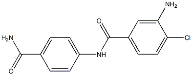 3-amino-N-(4-carbamoylphenyl)-4-chlorobenzamide Struktur