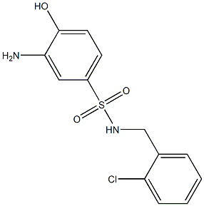 3-amino-N-[(2-chlorophenyl)methyl]-4-hydroxybenzene-1-sulfonamide Struktur