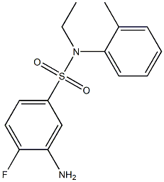 3-amino-N-ethyl-4-fluoro-N-(2-methylphenyl)benzene-1-sulfonamide Struktur