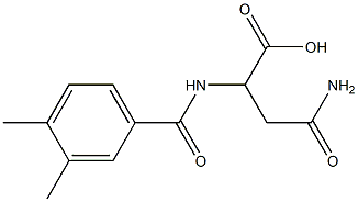 3-carbamoyl-2-[(3,4-dimethylphenyl)formamido]propanoic acid Struktur