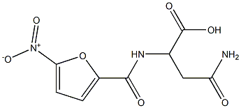 3-carbamoyl-2-[(5-nitrofuran-2-yl)formamido]propanoic acid Struktur