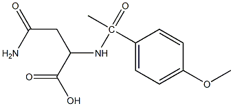 3-carbamoyl-2-[1-(4-methoxyphenyl)acetamido]propanoic acid Struktur