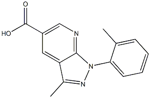 3-methyl-1-(2-methylphenyl)-1H-pyrazolo[3,4-b]pyridine-5-carboxylic acid Struktur