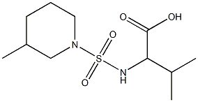 3-methyl-2-{[(3-methylpiperidine-1-)sulfonyl]amino}butanoic acid Struktur