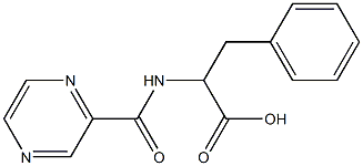 3-phenyl-2-[(pyrazin-2-ylcarbonyl)amino]propanoic acid Struktur