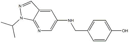 4-({[1-(propan-2-yl)-1H-pyrazolo[3,4-b]pyridin-5-yl]amino}methyl)phenol Struktur