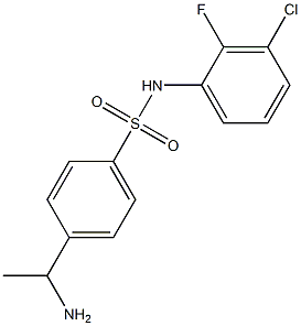 4-(1-aminoethyl)-N-(3-chloro-2-fluorophenyl)benzene-1-sulfonamide Struktur